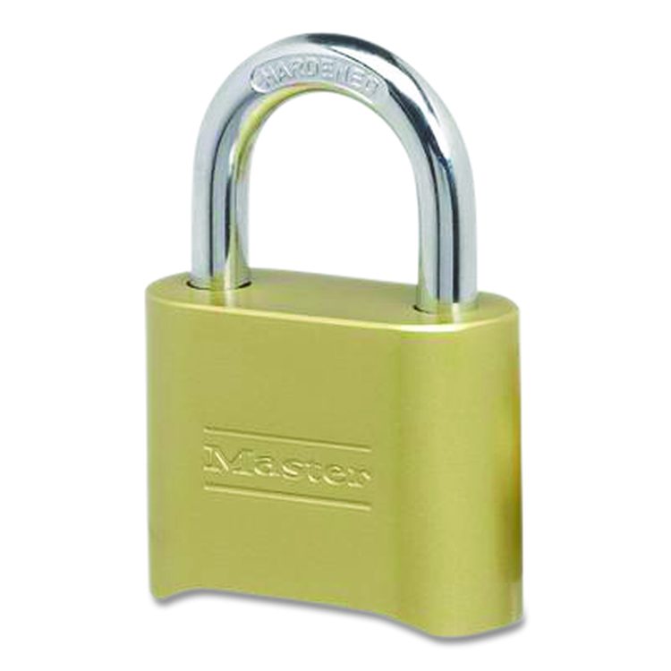 Resettable Combination Padlock, 2" Wide, Brass