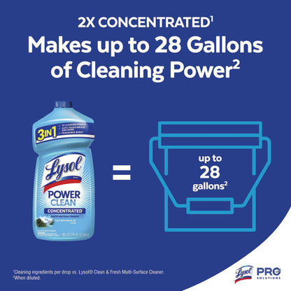 Power Clean Concentrated Multi-Surface Cleaner, Cool Adirondack Scent, 28 oz Pour Bottle, 9/Carton