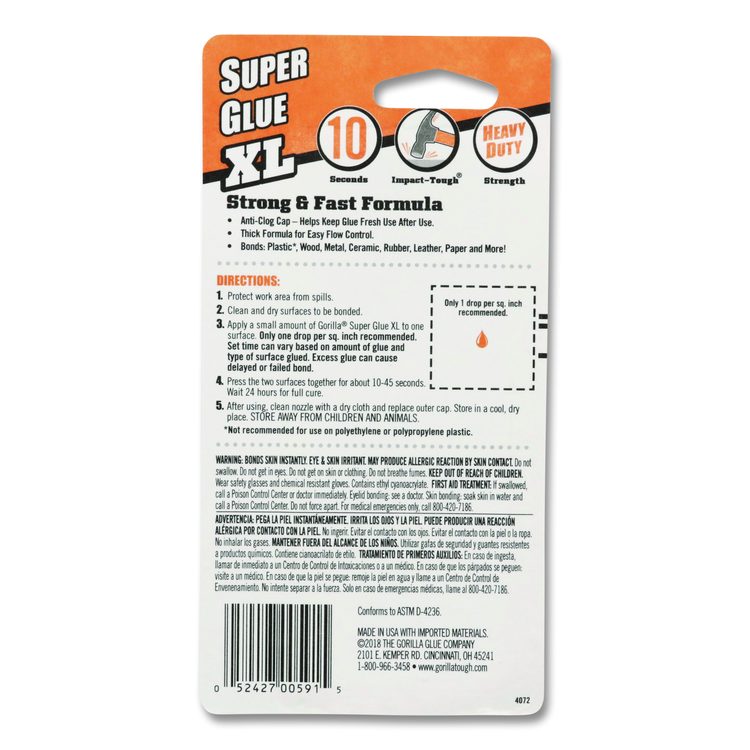 Super Glue, 0.88 oz, Dries Clear
