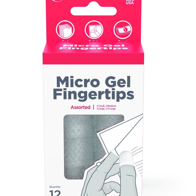 Micro-Gel Fingertips, Small, Medium, Large, X-Large, Clear, 12/Pack