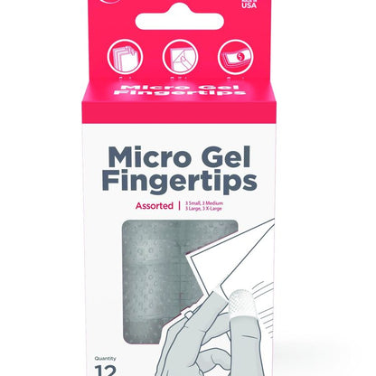 Micro-Gel Fingertips, Small, Medium, Large, X-Large, Clear, 12/Pack