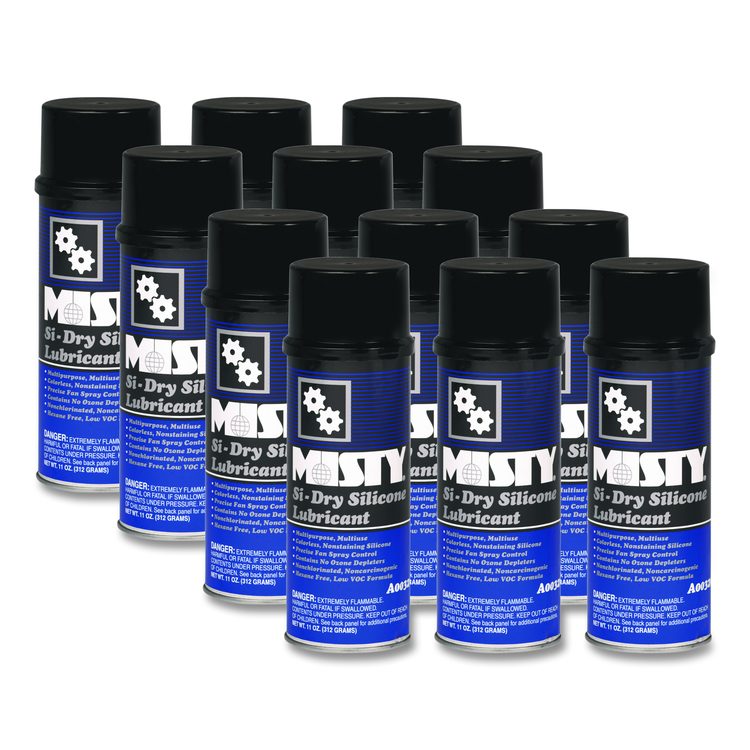 Si-Dry Silicone Spray Lubricant, 11 oz Aerosol Can, 12/Carton