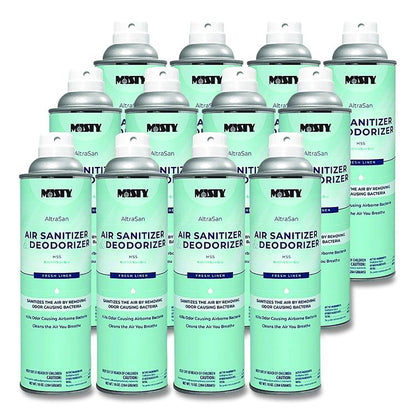 Handheld Air Sanitizer/Deodorizer, Fresh Linen, 10 oz Aerosol Spray, 12/Carton