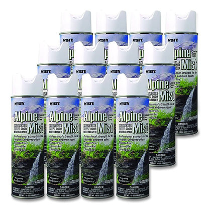 Hand-Held Odor Neutralizer, Alpine Mist, 10 oz Aerosol Spray, 12/Carton