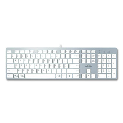AKB-730UW Keyboard, Silver/White
