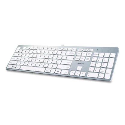 AKB-730UW Keyboard, Silver/White