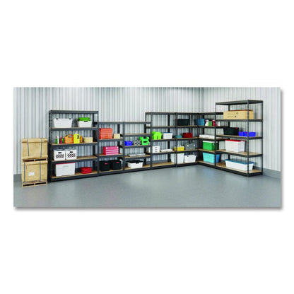 Steel Shelving Unit with Particleboard Shelves, Five-Shelf, 36w x 18d x 72h, Steel, Black