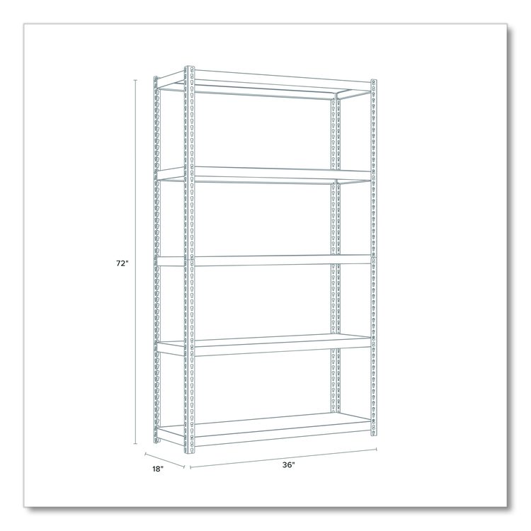 Steel Shelving Unit with Particleboard Shelves, Five-Shelf, 36w x 18d x 72h, Steel, Black