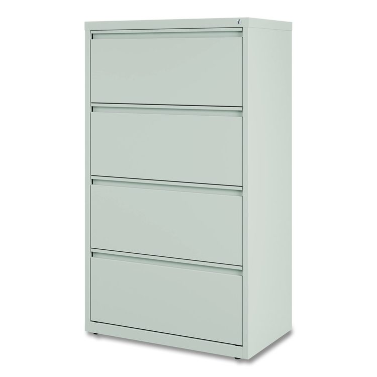 Lateral File, 4 Legal/Letter-Size File Drawers, Light Gray, 30" x 18.62" x 52.5"