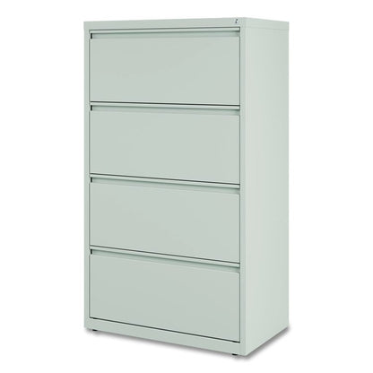 Lateral File, 4 Legal/Letter-Size File Drawers, Light Gray, 30" x 18.62" x 52.5"