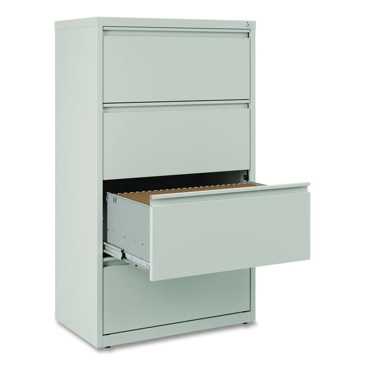 Lateral File, 4 Legal/Letter-Size File Drawers, Light Gray, 30" x 18.62" x 52.5"