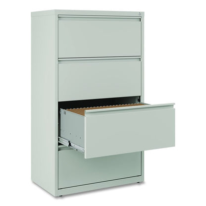 Lateral File, 4 Legal/Letter-Size File Drawers, Light Gray, 30" x 18.62" x 52.5"