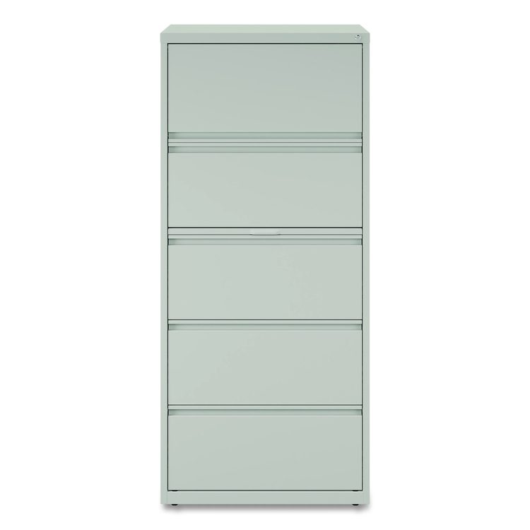 Lateral File, 5 Legal/Letter-Size File Drawers, Light Gray, 30" x 18.62" x 67.62"
