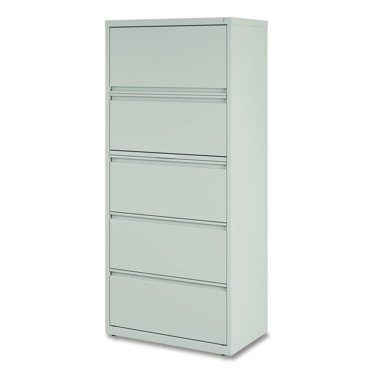 Lateral File, 5 Legal/Letter-Size File Drawers, Light Gray, 30" x 18.62" x 67.62"