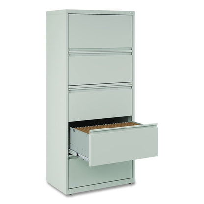 Lateral File, 5 Legal/Letter-Size File Drawers, Light Gray, 30" x 18.62" x 67.62"