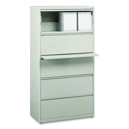 Lateral File, 5 Legal/Letter-Size File Drawers, Light Gray, 30" x 18.62" x 67.62"