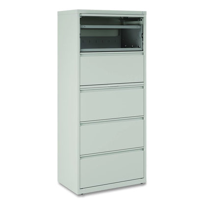 Lateral File, 5 Legal/Letter-Size File Drawers, Light Gray, 30" x 18.62" x 67.62"