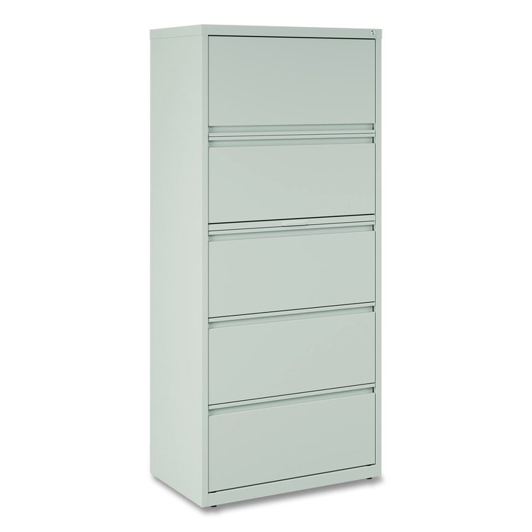 Lateral File, 5 Legal/Letter-Size File Drawers, Light Gray, 30" x 18.62" x 67.62"