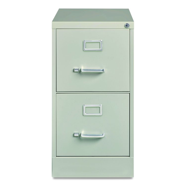 Two-Drawer Economy Vertical File, 2 Letter-Size File Drawers, Light Gray, 15" x 25" x 28.38"