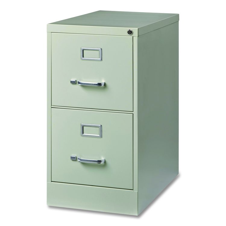 Two-Drawer Economy Vertical File, 2 Letter-Size File Drawers, Light Gray, 15" x 25" x 28.38"