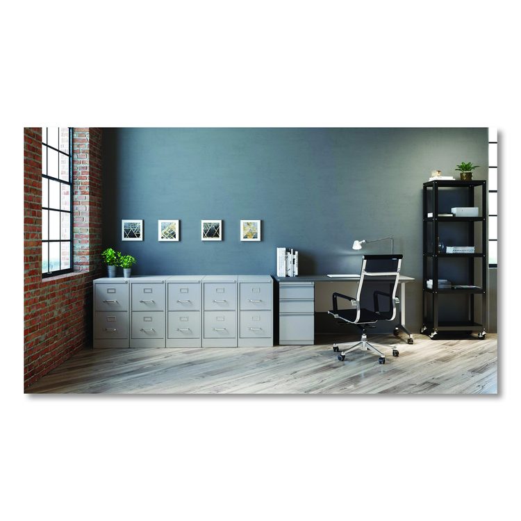 Two-Drawer Economy Vertical File, 2 Letter-Size File Drawers, Light Gray, 15" x 25" x 28.38"