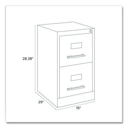 Two-Drawer Economy Vertical File, 2 Letter-Size File Drawers, Light Gray, 15" x 25" x 28.38"