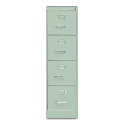 Economy Vertical File, 4 Letter-Size File Drawers, Light Gray, 15" x 25" x 52"