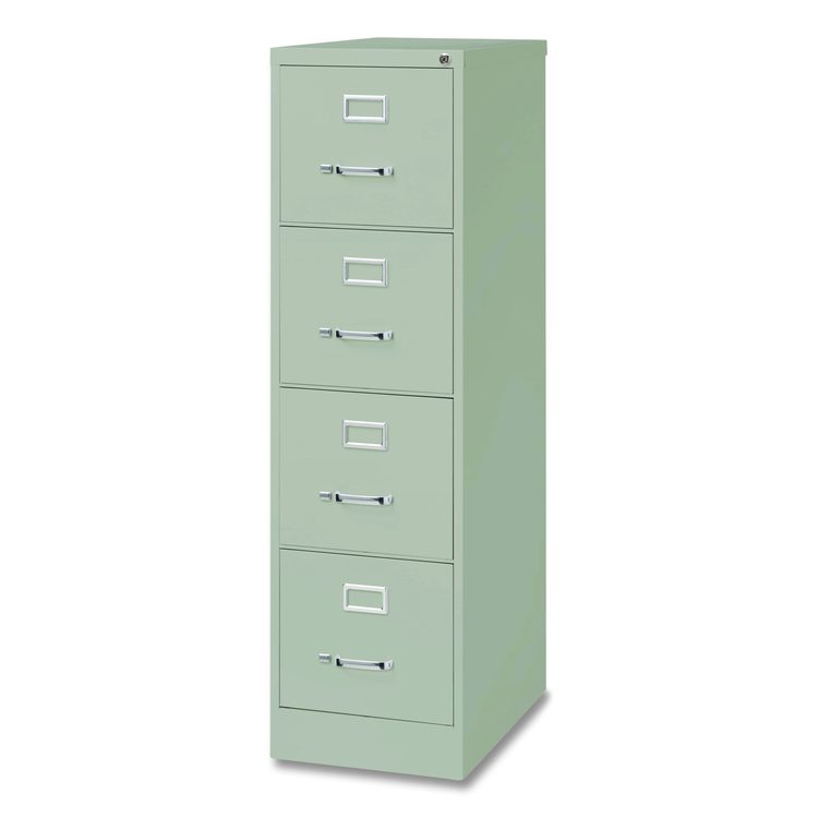 Economy Vertical File, 4 Letter-Size File Drawers, Light Gray, 15" x 25" x 52"