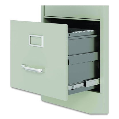 Economy Vertical File, 4 Letter-Size File Drawers, Light Gray, 15" x 25" x 52"