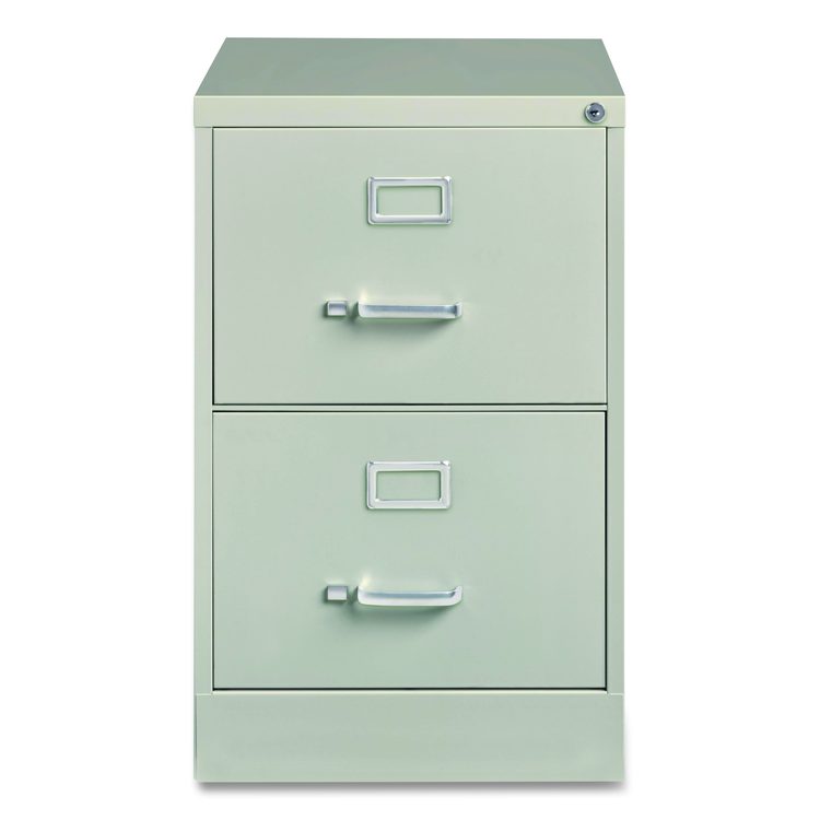Two-Drawer Economy Vertical File, 2 Legal-Size File Drawers, Light Gray, 15" x 25" x 28.38"