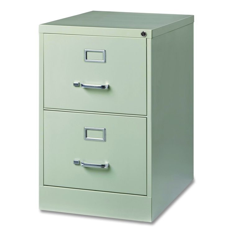 Two-Drawer Economy Vertical File, 2 Legal-Size File Drawers, Light Gray, 15" x 25" x 28.38"