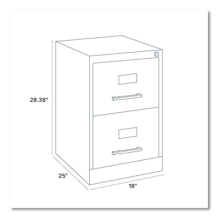 Two-Drawer Economy Vertical File, 2 Legal-Size File Drawers, Light Gray, 15" x 25" x 28.38"