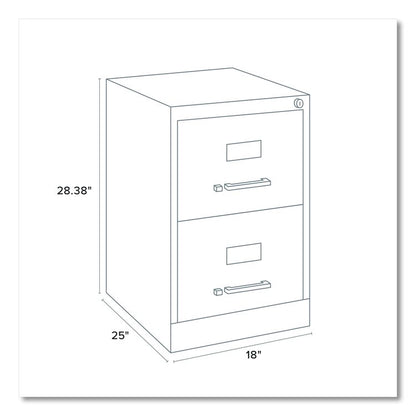 Two-Drawer Economy Vertical File, 2 Legal-Size File Drawers, Light Gray, 15" x 25" x 28.38"
