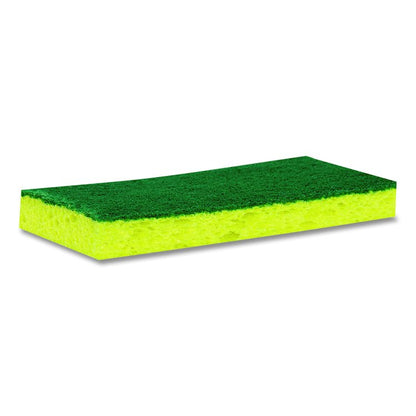 Medium-Duty Scrubbing Sponge 74, 3.6 x 6.1, 0.7" Thick, Yellow/Green, 10/Pack