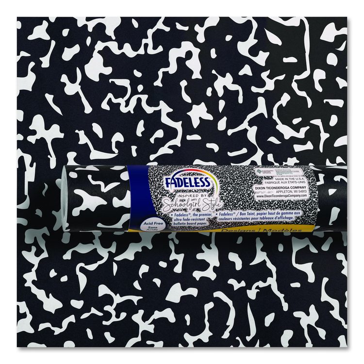 Fadeless Paper Roll, 50 lb Weight, 47.25" x 50 ft, White/Black