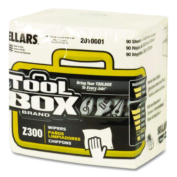 Z300 Quarterfold Wipers, 1-Ply, 11.87 x 13, White, 12/Carton