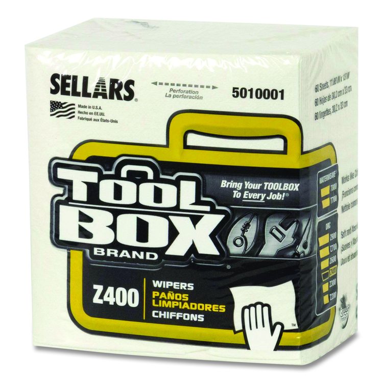 Z400 Quarterfold Wipers, 1-Ply, 11.87 x 13, White, 12/Carton