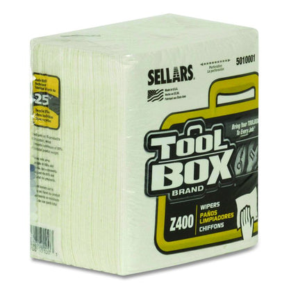 Z400 Quarterfold Wipers, 1-Ply, 11.87 x 13, White, 12/Carton