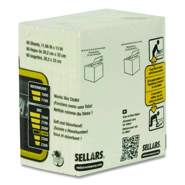 Z400 Quarterfold Wipers, 1-Ply, 11.87 x 13, White, 12/Carton