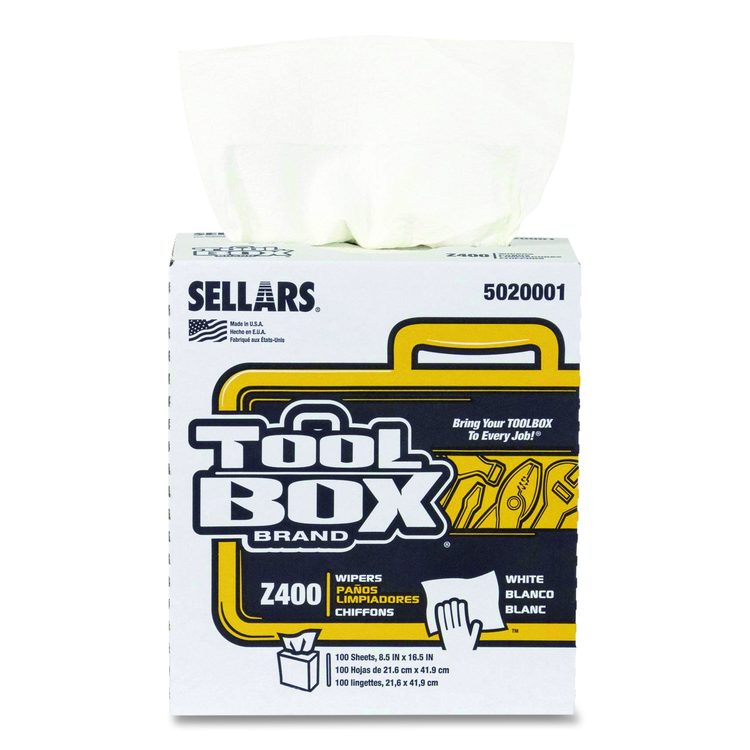 Z400 Interfold Pop-Up Wipers, 1-Ply, 8.5 x 16.5, White, 8/Carton