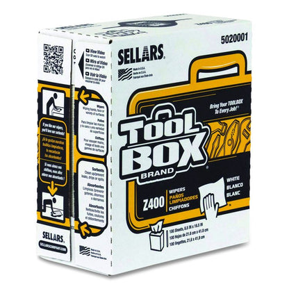 Z400 Interfold Pop-Up Wipers, 1-Ply, 8.5 x 16.5, White, 8/Carton