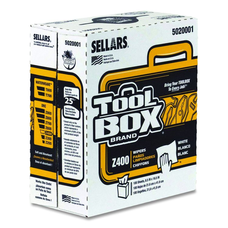 Z400 Interfold Pop-Up Wipers, 1-Ply, 8.5 x 16.5, White, 8/Carton