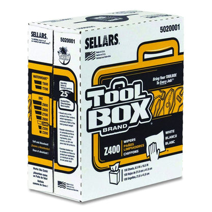 Z400 Interfold Pop-Up Wipers, 1-Ply, 8.5 x 16.5, White, 8/Carton