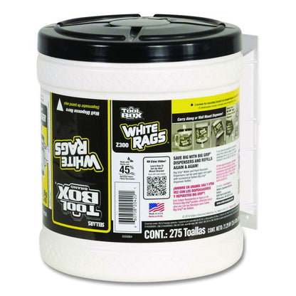 Z300 Wipers Big Grip Dispenser, 1-Ply, 10 x 12, White, 2/Carton