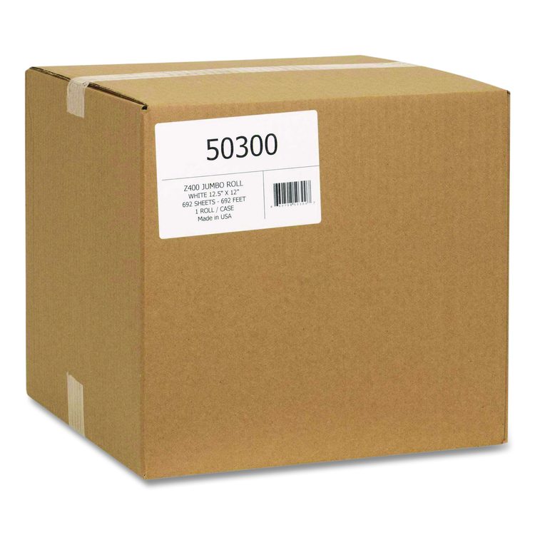 Z400 Jumbo Roll Wipers, 1-Ply, 12.5 x 12, White