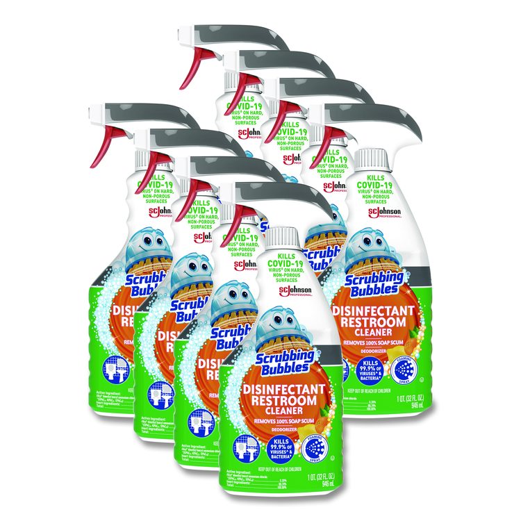 Disinfectant Restroom Cleaner, Citrus Scent, 32 oz Spray Bottle, 8/Carton