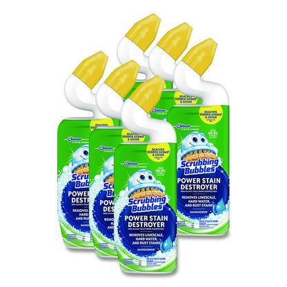 Power Stain Destroyer Toilet Bowl Disinfectant, Rainshower Scent, 24 oz Bottle, 6/Carton