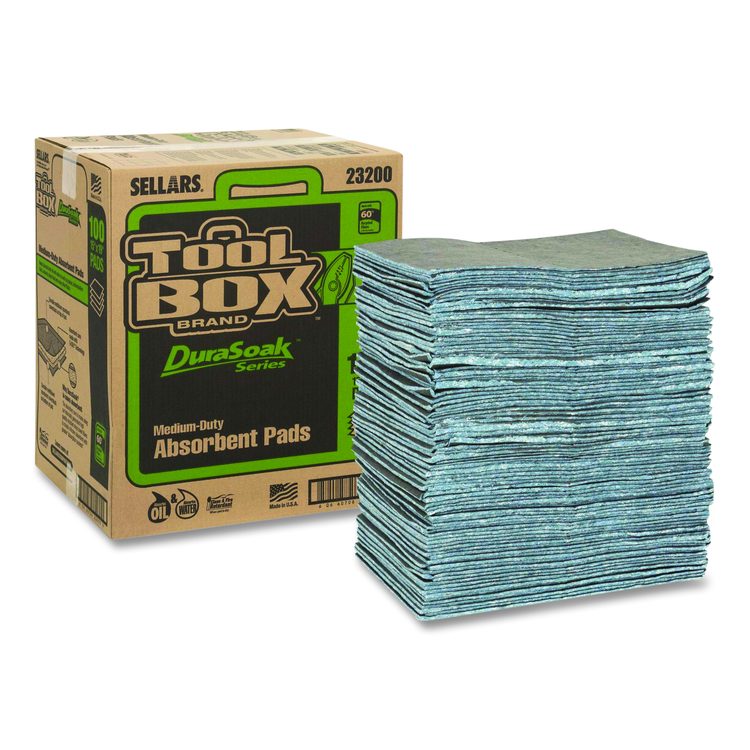DuraSoak Universal Sorbents Medium Duty Pad, 0.26 gal, 15 x 19, 100/Carton