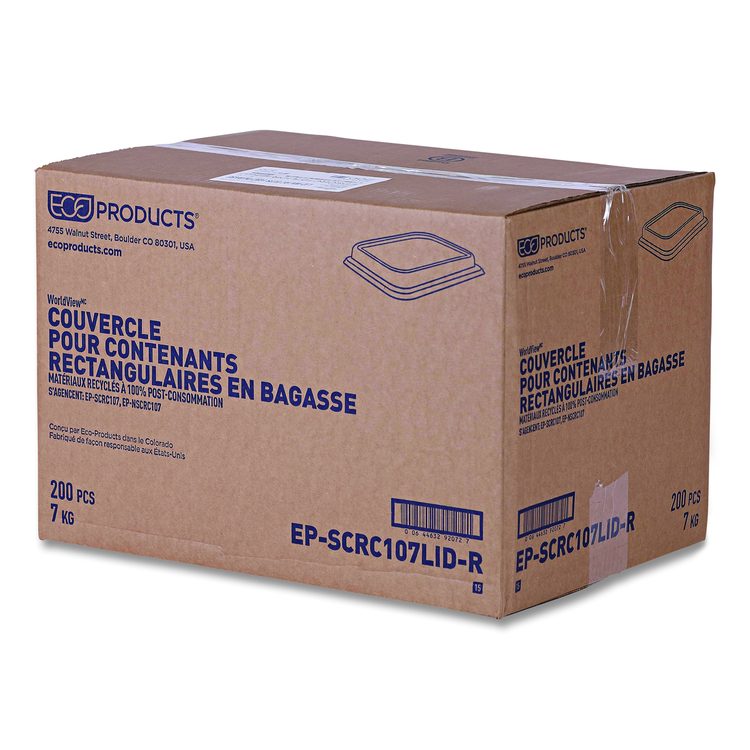 Worldview 100% Recycled Content Lid, 10.82 x 10.71 x 1.83, Clear, Plastic, 200/Carton