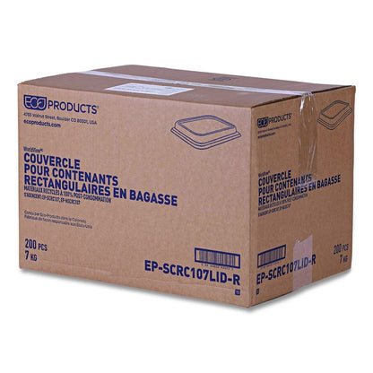 Worldview 100% Recycled Content Lid, 10.82 x 10.71 x 1.83, Clear, Plastic, 200/Carton